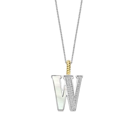 TI SENTO Dames Hanger - 925 zilver - Letter W - Parelmoer - 6840MW_W
