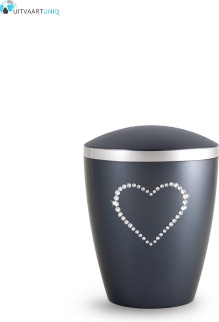 kinder urn parelmoer middernacht blauw hartje