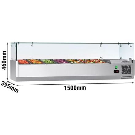 GGM Gastro Opzetkoelvitrine ECO - 1500x395mm - 6x GN 1/3 zilver