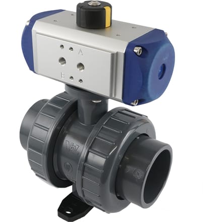 63mm 2-Weg PVC Pneumatische Kogelkraan Veersluitend - VDL - 614P063-PC-006