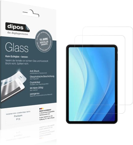 dipos – 2x Pantserfolie geschikt voor Pockam P13 | 9H Screenprotector