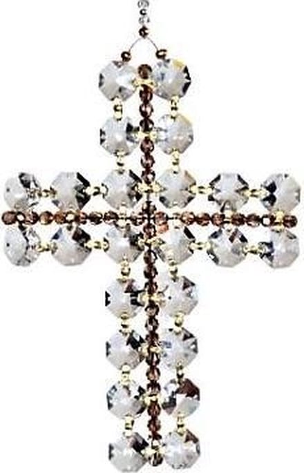 Suncatcher Raamhanger Kruis geheel uit octagon Crystallen van Swarovski