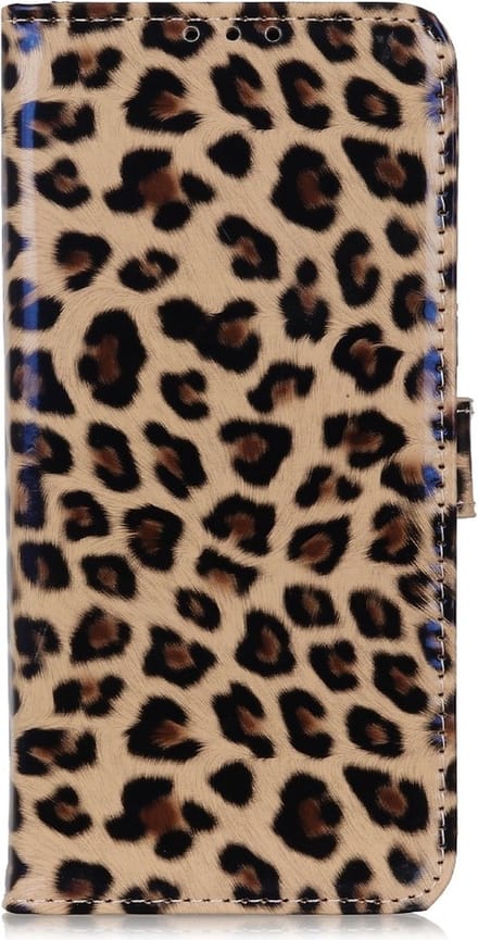 Peachy Luipaard hoesje panter wallet bookcase geschikt voor iPhone 11 Pro Max - Bruin