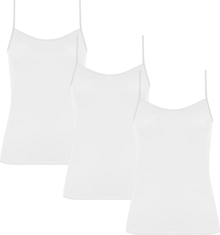 3-Pack Bamboe Onderhemd Topje - Camisole met verstelbare spaghettibandjes - Wit - Maat L/XL