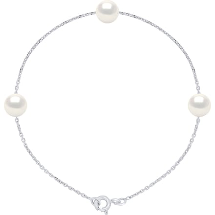 Armband 3 Echte Gecultiveerde Zoetwaterparels Rond 7-8 mm