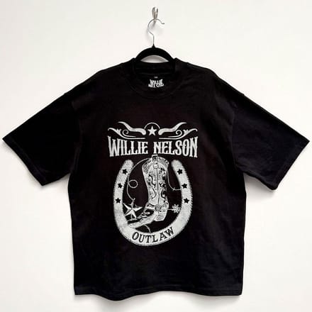Willie Nelson - Outlaw Heren T-shirt - S - Zwart