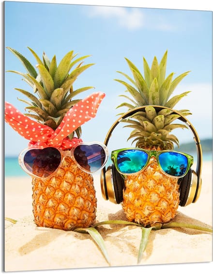 TMK ArtDeko - Ananas Snijplank - 40x52 cm - Glazen Beschermer - Multifunctioneel