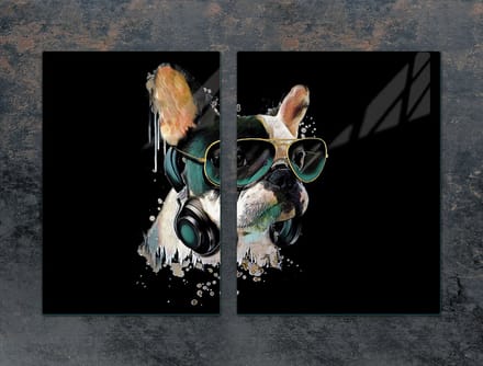TMK ArtDeko - Snijplank - 75x52 cm - Glas - Hondmotief