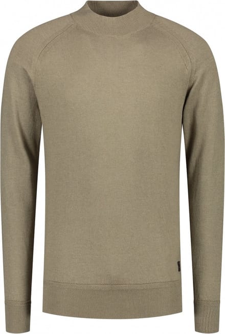 Dstrezzed Mock Neck Soft Cotton Melange Silver Sand (405538 - 257)