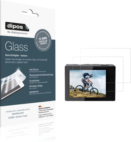 dipos – 2x Pantserfolie geschikt voor BAKENLON SXXJ01 Action Cam | 9H Screenprotector