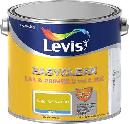 Levis - Easyclean Lak & Primer 2-In-1 Mix - Clear Yellow C80 - Mengverf - 2,5 L