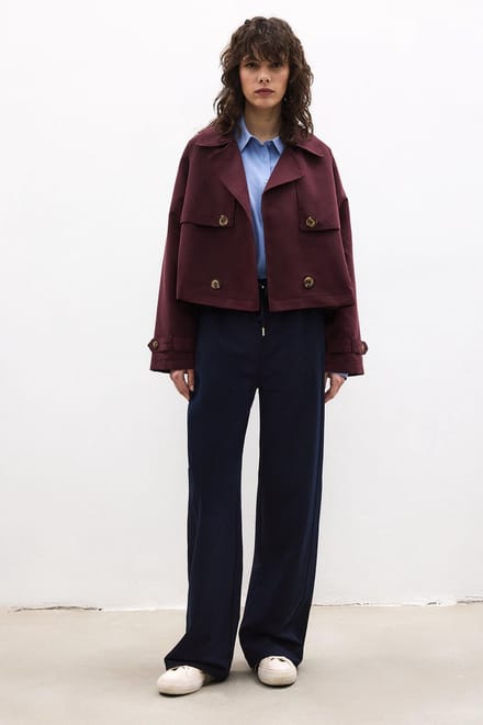 Touché Privé - Gebreide broek met elastische taille - Marine - Dames