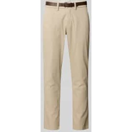 Slim fit stoffen broek met afneembare riem Model 'Marco'