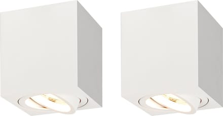 Ledvion - 2X LED Opbouwspots - Dimbaar - 3W - 2700K - Wit