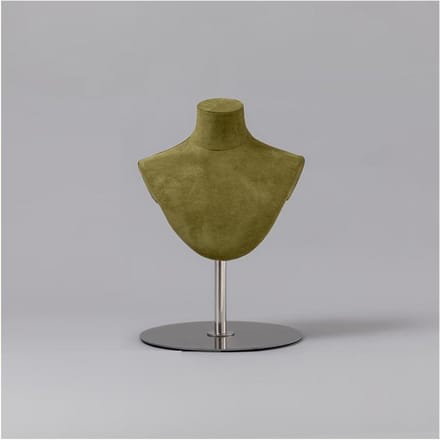 Sieraden Display Buste - Mannequin Torso - Sieraden Presenteren - Duurzaam Suède Oppervlak - 52 cm Hoog - Groen