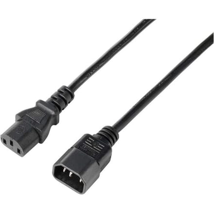 Sygonix SY-5243894 Apparaat (koud) Verlengkabel Zwart 5.00 m