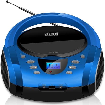 SNJY® CD Speler - Muziekspeler Bluetooth - Draagbare Radio CD Speler - Blauw