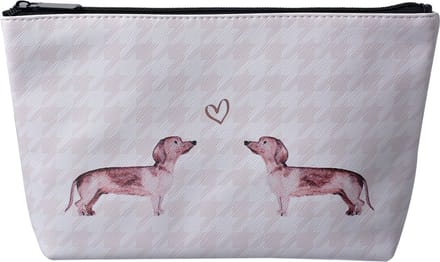 Juleeze Toilettas Dames Hond Teckel 26x6x16 cm Beige Synthetisch Rechthoek