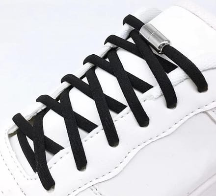 Elastische veters - (Zwart) - elastische veters kinderen - sport veters - Elastische Schoenveters - Speciale Metalen Lock