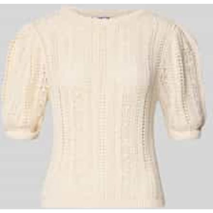 Gebreid shirt met ronde hals en golvende zoom