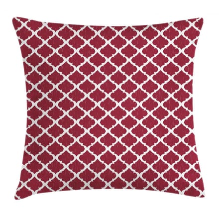 ABAKUHAUS Kussenhoes – Ikat-patroon – 45x45 cm – Licht maroon/wit
