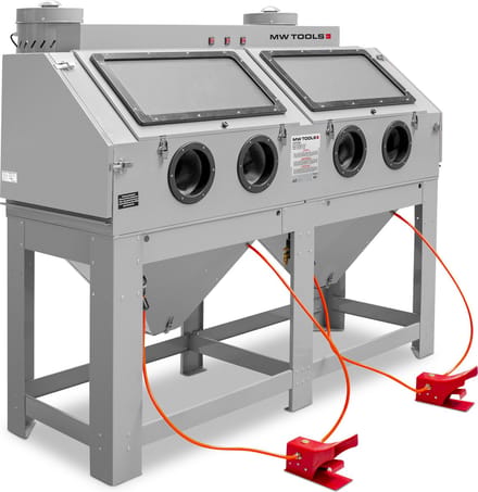 Professionele dubbele straalcabine 880 L met afzuiging MW Tools CAT880
