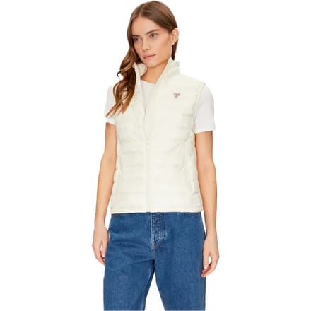 Guess dames mouwloos donsjack mini driehoek