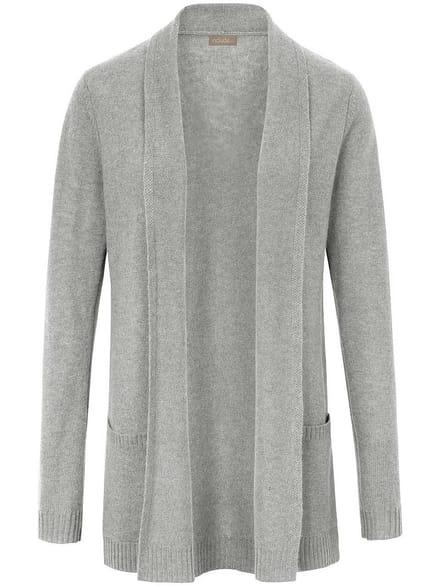 Vest 100% kasjmier lange mouwen Van Peter Hahn grijs