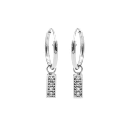 Karma-Oorring-Symbool-Zirkonia-Rectangle-Zilver-M2635