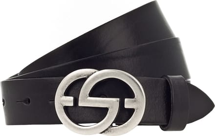 Vanzetti Leren Riem Full Leather Buckel Belt W75 Black Zwart