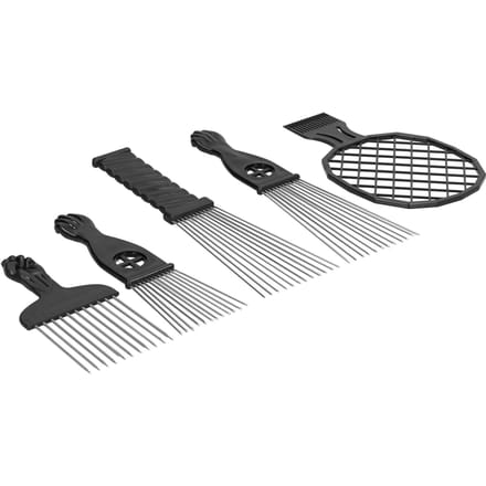 5 stuks Roestvrij Staal Afro Afrikaanse Haar Prikkam Set Twist Kam Set Haarstyling Tool black
