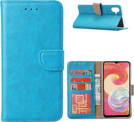 Portemonnee Book Case Hoesje Geschikt voor: Samsung Galaxy A04E - Turquoise
