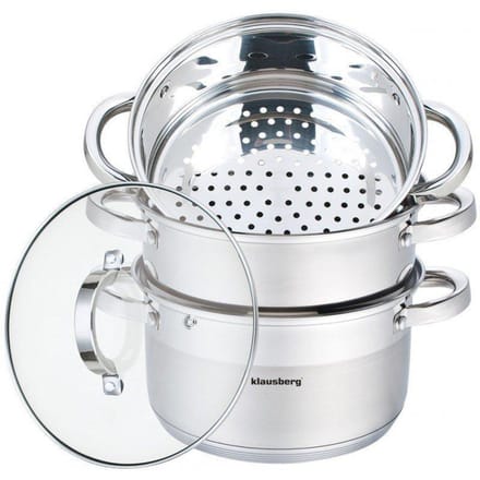 Klausberg 7139 - stoompan - 4 delig - 20cm - rvs - alle warmtebronnen
