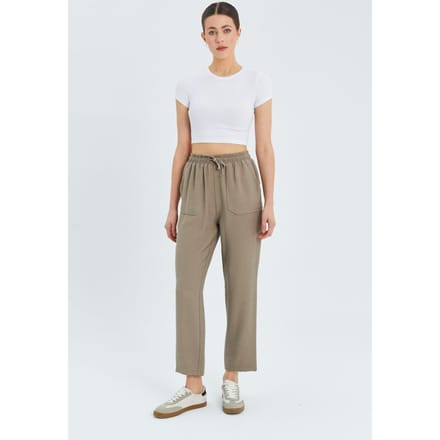 Hoge taille wortelmodelbroek met koordszak