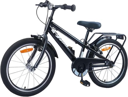 Kinderfiets - Jongens Meisjesfiets - Fiets Training - Stabiel Stalen Frame - 18 Inch - Zwart