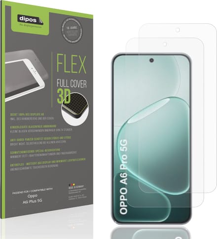 dipos FLEX – 2x Matte Screenprotector geschikt voor Oppo A6i Plus 5G | Volledige Schermbescherming | Case-Friendly