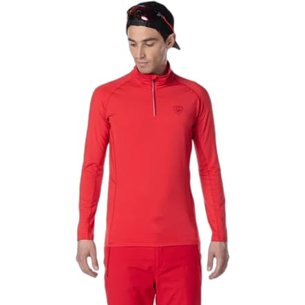Heren classique halve rits baselayer - Rood - Medium
