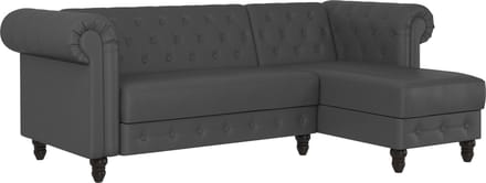Felix-Slaapbank - Chaise Longue - Grijs PU