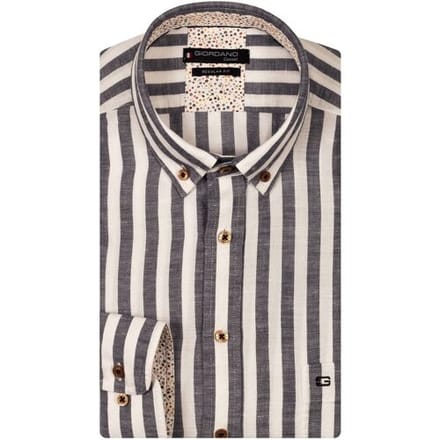 Giordano Overhemd Ivy Linnen Cotton Wide Stripe Navy / male