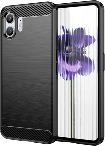 Hoesje geschikt voor Nothing Phone (2) - Techsuit Carbon Silicone Back Cover - Zwart