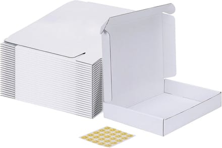 Verzenddozen 12X9X2 Inch - Set van 25 voor Bedrijven - Witte Golfkarton Mailers