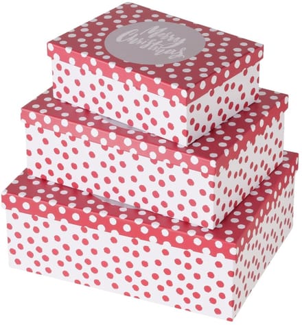 Set van 3 geneste dozen Dotty kerst