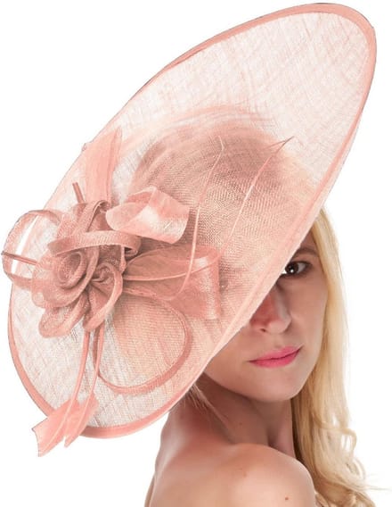 Grote Dame Hoed Fascinator Sinamay Schotel Hoofddeksel op Haarband