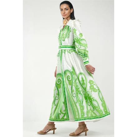 V-hals Paisley Maxi-jurk met Split