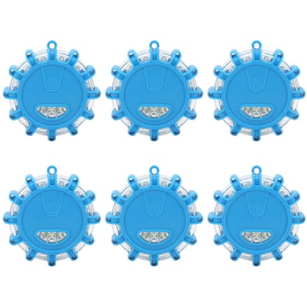 6PCS Lampe d'Avertissement LED 12V Étanche Anti-poussière Haute Luminosité Éclairage d'Urgence pour Maison Voiture Champ Blue blue
