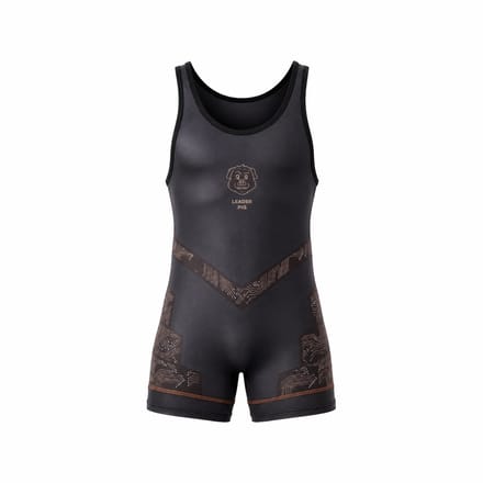 LEADER ID Party Singlet Pig Black/Brown - MAAT S