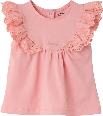 Vertbaudet T-shirt met Engels borduursel babymeisje