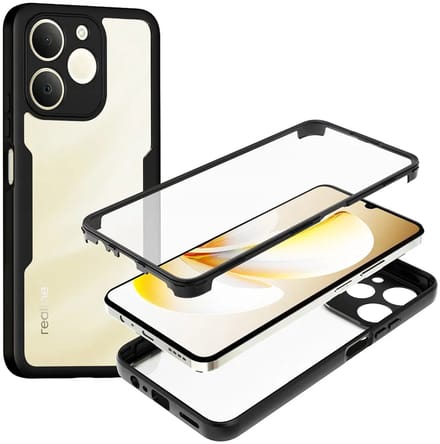 Hoesje geschikt voor Realme Note 70T - Techsuit ColorVerse 360 Case met Screenprotector - Zwart