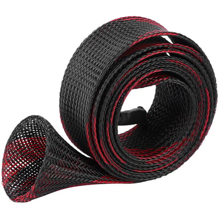 Manchon Tressé Extensible Housse de Protection pour Canne à Pêche Red