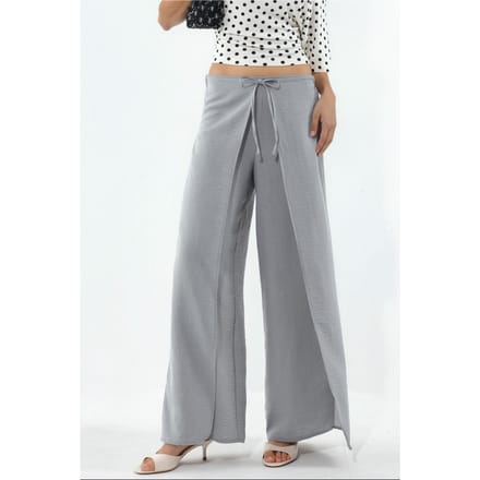 Trekkoord Taille Crepe Broek met Strikdetail